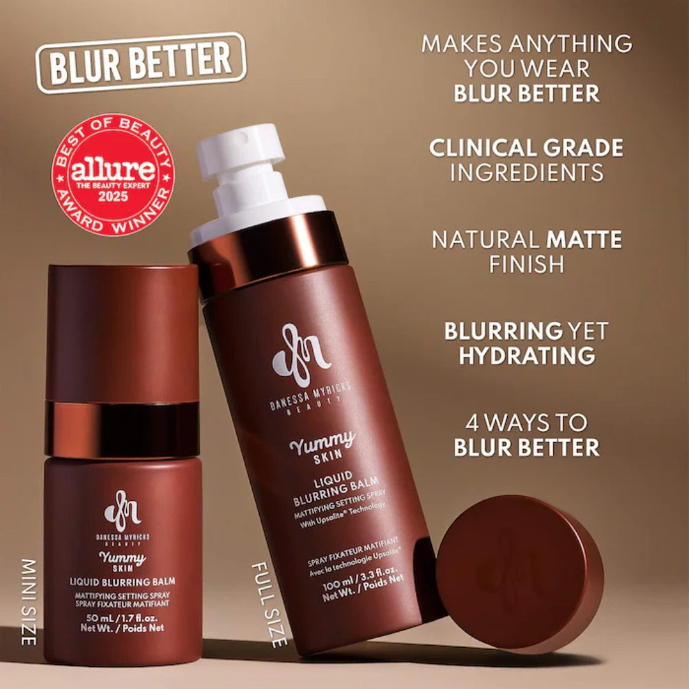 Danessa Myricks Yummy Skin Blurring Balm Setting Spray 100ml – Weightless, hydrating formula for matte, blurred skin finish