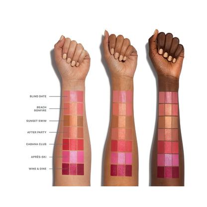 Morphe Cheek Thrills Multi-Finish Face Trio Beach Bonfire - Coral Peach Blush Trio with Satin Cream, Luminous Balm, and Velvet Powder