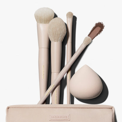 Morphe Oat Latte 5-Piece Face & Eye Brush Set [Limited Edition]