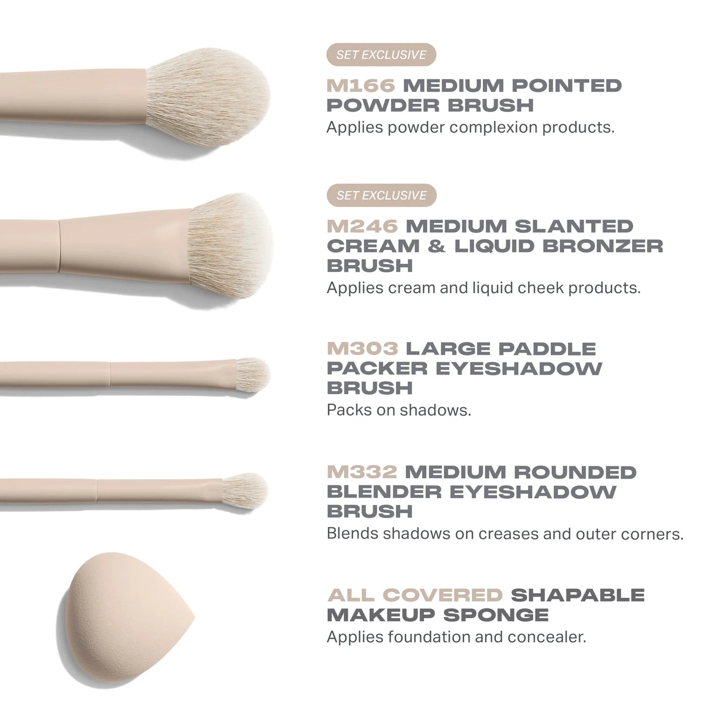 Morphe Oat Latte 5-Piece Face & Eye Brush Set [Limited Edition]