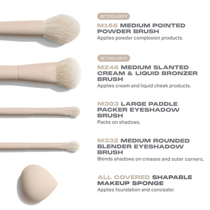 Morphe Oat Latte 5-Piece Face & Eye Brush Set [Limited Edition]