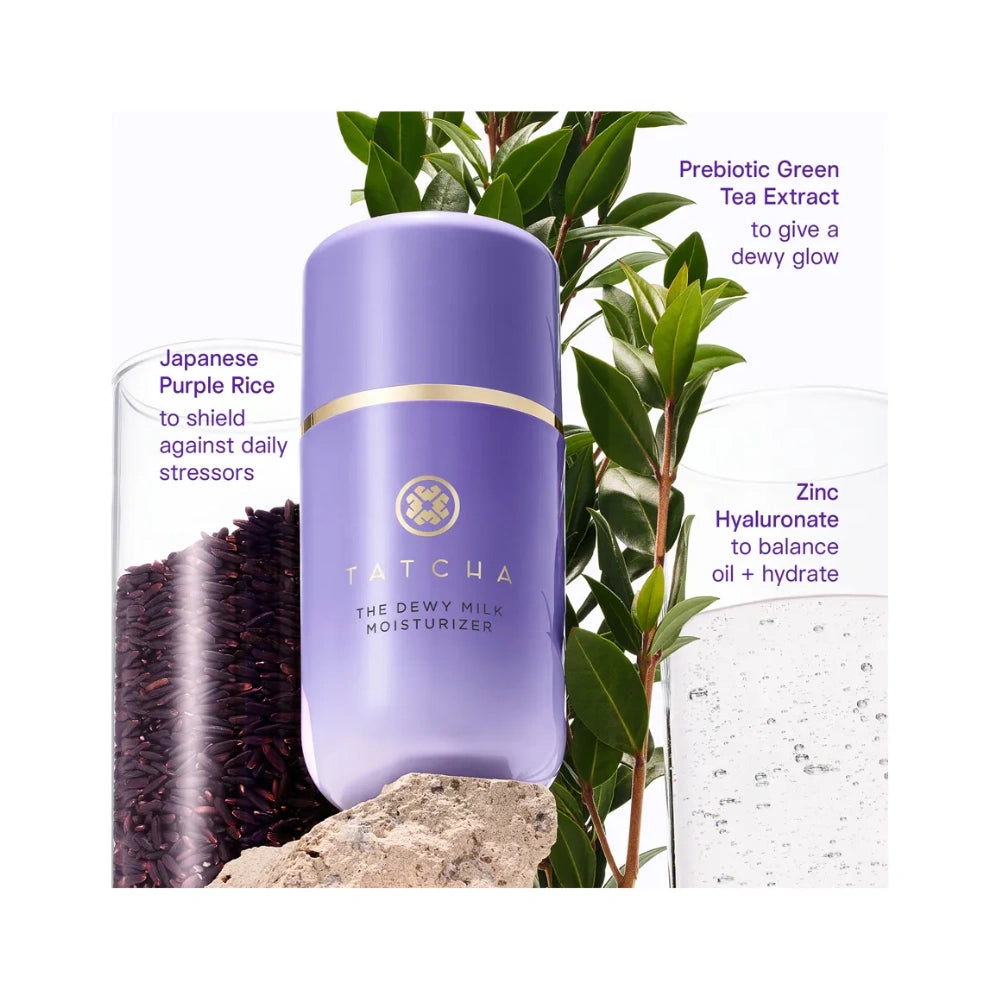 Tatcha The Dewy Milk Moisturizer 50ml - Hydrating Cream for Dewy, Glowing Skin with Prebiotics and Zinc Hyaluronate