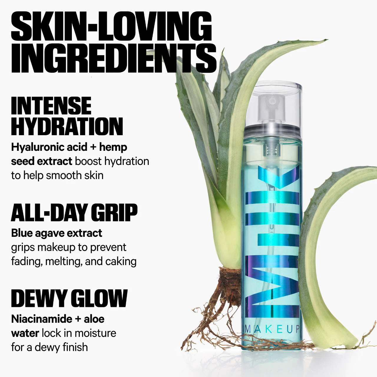 MILK MAKEUP  Hydro Grip 12HR Dewy Setting Spray With Hyaluronic Acid + Niacinamide