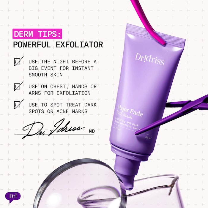 Dr. Idriss Major Fade Dark Spot AHA Face Mask with Glycolic Acid, Panthenol, and Glycerin