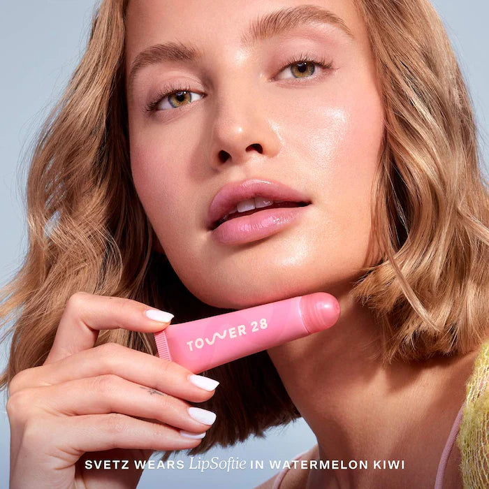 Tower 28 Beauty LipSoftie® Hydrating Tinted Lip Treatment Balm (Mini 5g - Watermelon Kiwi - sheer baby pink)