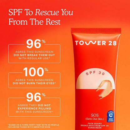 Tower 28 Beauty SOS FaceGuard SPF 30 Mineral Sunscreen (Mini - 20ml)